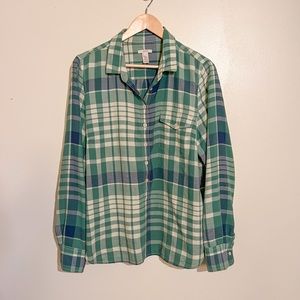 J. Crew Plaid Popover Shirt